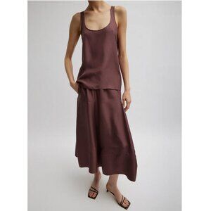 Tibi Silk Habutai Circular Seamed Skirt